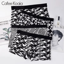 Cafee Koaia条装印花男士内裤男平角裤四角裤U凸性感ck44(ck4403 2XL)