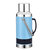 不锈钢热水瓶开水瓶外壳 暖瓶保温瓶玻璃内胆暖壶家用大容量(8磅3.2L平盖 带胆   天蓝色)
