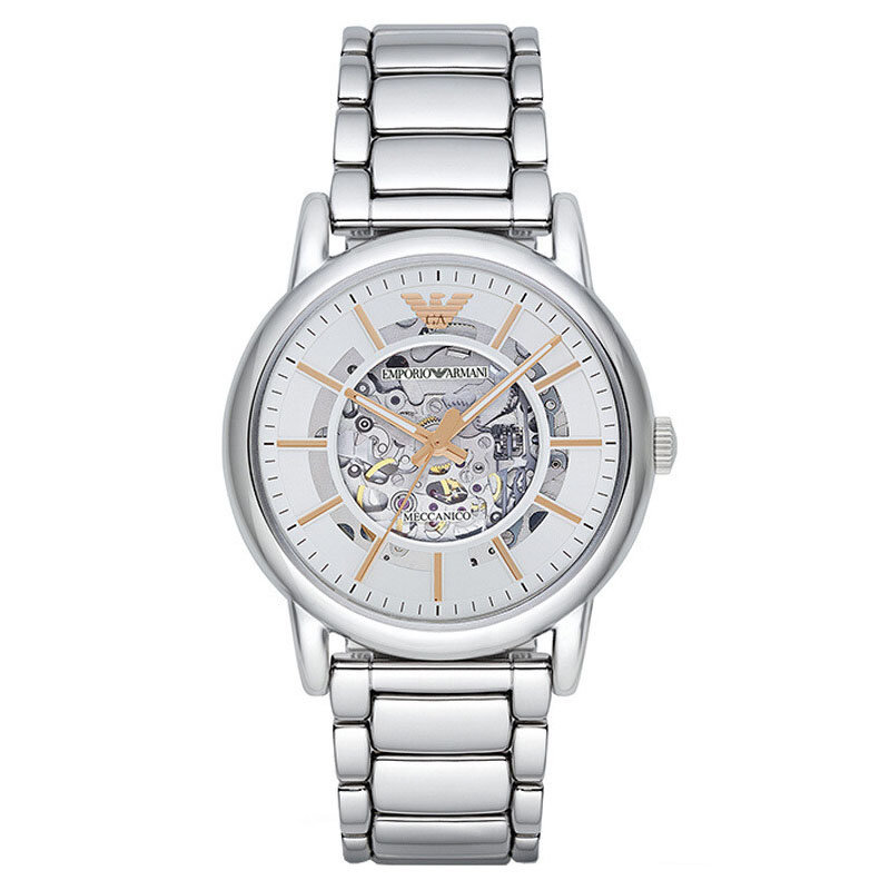 阿玛尼armani镂空自动机械男表ar1980