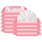 漂亮宝贝 婴儿湿纸巾新生儿手口湿巾纸小包装便携装10抽*8包