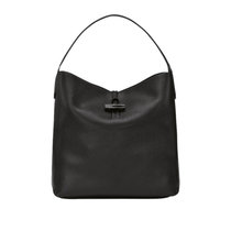 Longchamp女士黑色皮革流浪汉手提包 10129968-001黑色 时尚百搭