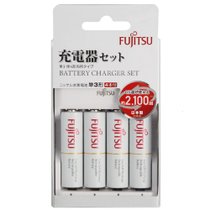 日本（Fujitsu）富士通FCT343-ACFX(FX)5号AA镍氢充电电池五号充电器电池套装
