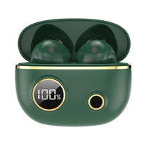 真无线蓝牙耳机智能迷你LED数显主动降噪单双耳切换苹果安卓通用(绿色)