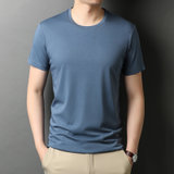 珍真羊夏季新款圆领短袖纯色T恤男士宽松气质潮流半袖上衣YY253(绿色 M)