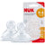 NUK宽口径自然实感奶嘴硅胶奶嘴0-6个月小圆孔(两枚装) 防胀气奶嘴