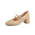 森达2021秋季新款商场同款甜美玛丽珍气质粗跟女浅口单鞋3EH01CQ1(杏色 36)