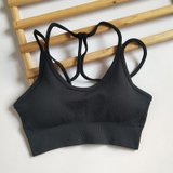SUNTEKins吊带背心内衣显瘦美背克莱因蓝高强度运动健身瑜伽文胸BRA女(黑色 M)