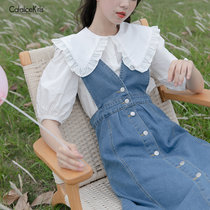 CaldiceKris （中国CK）日系娃娃领泡泡袖白色衬衫CK-FSC1300(白色)
