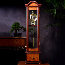 汉时（Hense）欧式客厅机械装饰座钟中式复古实木台钟HD96125(椴木-透视发条机芯)