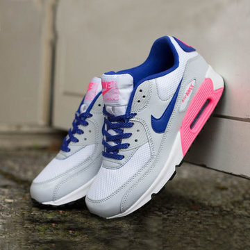 耐克nike air max 90款跑步鞋女鞋氣墊鞋(白灰粉 36)