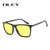 男士太阳镜偏振光铝质材料高清镜片驱动鱼眼防眩防紫外线UV400夜视眼镜YA436(黑框黄片 均码)