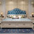 卡富丹 美式乡实木床欧式床简欧床蓝色双人1.8米主卧床白色(1.8米床（框架款）)