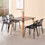 TIMI天米 现代简约餐桌椅 北欧几何椅组合 可叠加椅子组合 创意椅子餐厅家具(黑色 1.2米餐桌+2白椅+2黑椅)第2张高清大图