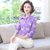 碎花衬衫女长袖2020秋季洋气雪纺衫小清新衬衣中年妈妈打底衫(168#紫色 L)