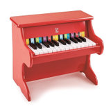 德国Hape 儿童钢琴男孩玩具女孩音乐启蒙早教玩具3-6-12岁 25键木制机械小钢琴 音乐玩具 儿童礼物E8466(红色)
