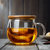 玻璃杯带把家用茶水分离办公室男女透明过滤带盖喝水花茶泡茶杯子(竹盖花茶杯300ML（加厚款）)