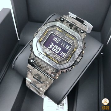 CASIO卡西欧G-SHOCK太阳能电波运动男表GMW-B5000D-1银色方块(速发钛