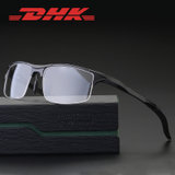 潮款眼镜框男士运动款平光镜可配近视铝镁半框光学眼镜架8177(黑框白片)