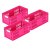 伊藤彩 日本进口 可叠加方形整理盒（MD）收纳盒4653 三个组(玫瑰红)