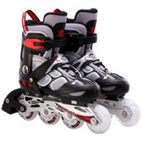 美洲狮（COUGAR）儿童轮滑鞋MS835LSG直排溜冰鞋可调男女成年成人初学旱冰鞋(黑白 M码34-37码可调)