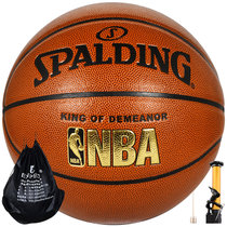 SPALDING/斯伯丁NBA金色经典系列标准7号PU篮球76-167（送气针、打气筒）