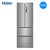 海尔（Haier）BCD-336WDPC 法式多门风冷无霜冰箱家用对开门静音四门DEO净味电冰箱(银色 336L)