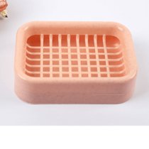 6色任选卫生间创意香皂盒肥皂盒双层沥水免打孔网格创意皂架(粉色加丝 +肥皂/香皂好伴侣+)