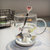 韩版猫咪玻璃杯景观水杯创意可爱杯子女学生早餐牛奶果汁杯带盖子(黑色小鱼带盖送爱心勺 默认版本)