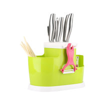 乾越 多功能筷笼沥水筷子筒 厨房餐具收纳架子塑料刀架 绿色