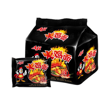 aji火鸡面140g5袋泡面超辣鸡肉味