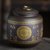 新款紫砂茶叶罐大号陶瓷密封罐防潮家用储茶普洱茶具茶叶礼盒(禄重似海（紫泥）+800ML)