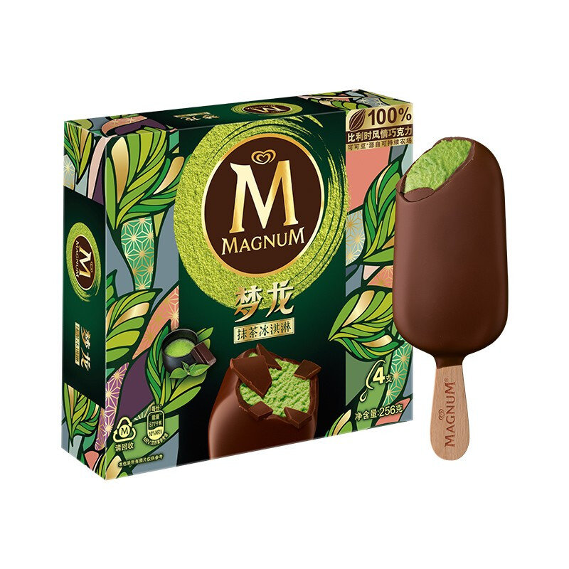 梦龙抹茶口味冰淇淋家庭装64g4支雪糕新老包装随机发货