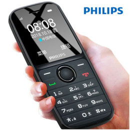 飞利浦（PHILIPS） E109C 电信 直板按键老人机  老人手机 学生备用老年功能手机(黑色)