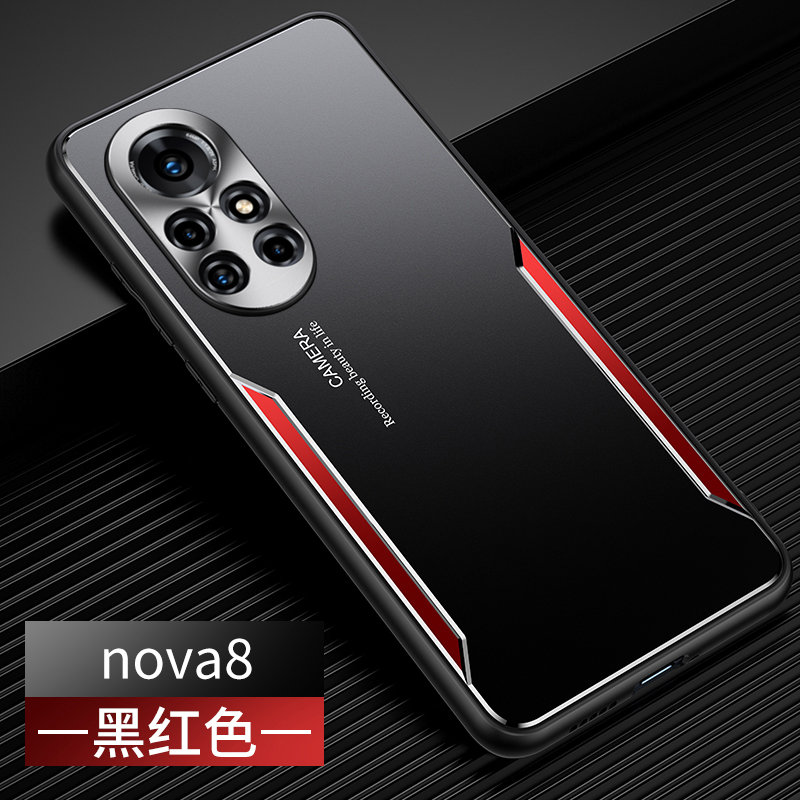 斑马龙华为nova8手机壳nova8pro保护套撞色磨砂金属镜头全包软边防摔