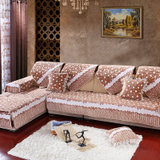 居家爱家纺 法莱绒保暖沙发垫 防滑布艺沙发保护坐垫(小苹果 90*160cm二人座)