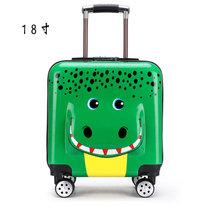 定制20寸儿童拉杆箱18寸登机箱男女旅行箱万向轮密码箱拖箱行李箱(18寸绿色3D恐龙)