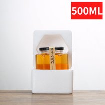 六棱玻璃瓶密封罐带盖食品级罐子辣椒酱柠檬膏蜂蜜小罐头果酱瓶子(3个500ml+泡沫盒)