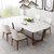 古宜 北欧大理石餐桌现代简约小户型长方形实木餐桌椅组合6人创意(1.3米餐桌+4椅子白色)