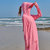 专业防晒衣女长袖新款长款过膝防紫外线冰丝透气宽松薄外套服(2XL 150-170斤 粉红色)