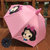 挖土机卡通自动小学生男女孩儿童宝宝小孩遮阳长柄晴直柄创意雨伞(粉红色)