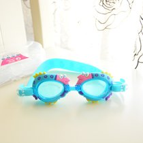 新款儿童泳镜防水防雾高清男童女童可爱防UV小鱼游泳眼镜(湖蓝小鱼)