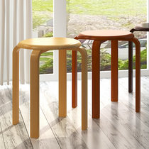 竹咏汇 实木凳子 现代简约家用凳子 创意餐桌凳 时尚凳子木凳子木板凳(蜜糖色凳子（两条装）)