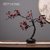日式禅意白色陶瓷花瓶花艺套装新中式客厅插花装饰仿真腊梅花摆件(黑色花瓶+红色傲梅)