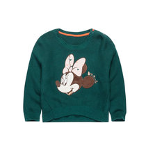 迪士尼宝宝魔法森林女童针织套头毛衣 婴儿毛衣 宝宝衣服 冬装(墨绿色 120cm 建议4-6岁)