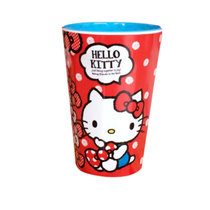 思柏飞hello kitty凯蒂猫 儿童刷牙杯 卡通漱口杯密胺漱口杯 居家牙刷杯 塑料杯子 粉色豹纹450ml(红色蝴蝶结450ML)