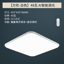 雷士照明led家用客厅卧室灯房间吸顶灯北欧创意现代简约灯具(AI语音智能方形-白色48瓦遥控调光)