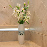 兆宏景德镇陶瓷 客厅现代简约欧式落地大花瓶 黑白家居装饰品摆件