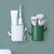 卫生间牙刷置物架壁挂式沥水免打孔浴室洗漱台梳子牙膏筒收纳筒(两个装（灰白+绿）)