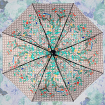 【皖霍】创意清新春色满园红花太阳伞男女折叠黑胶晴雨两用防晒防紫外线伞(绿林)
