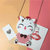 oppo r9手机壳 R9tm保护套 r9m硅胶防摔女款卡通创意全包边猫(白条纹猫+斜跨铁链)